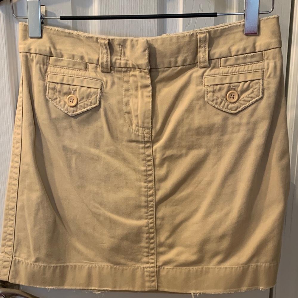 J.Crew Khaki Button-Pocket Mini Skirt